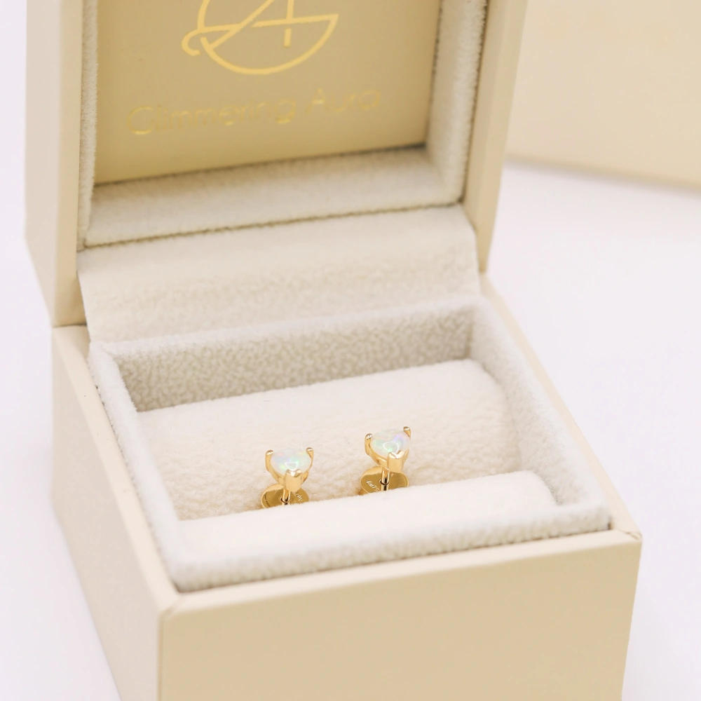 White Opal Studs - Intuitive Light